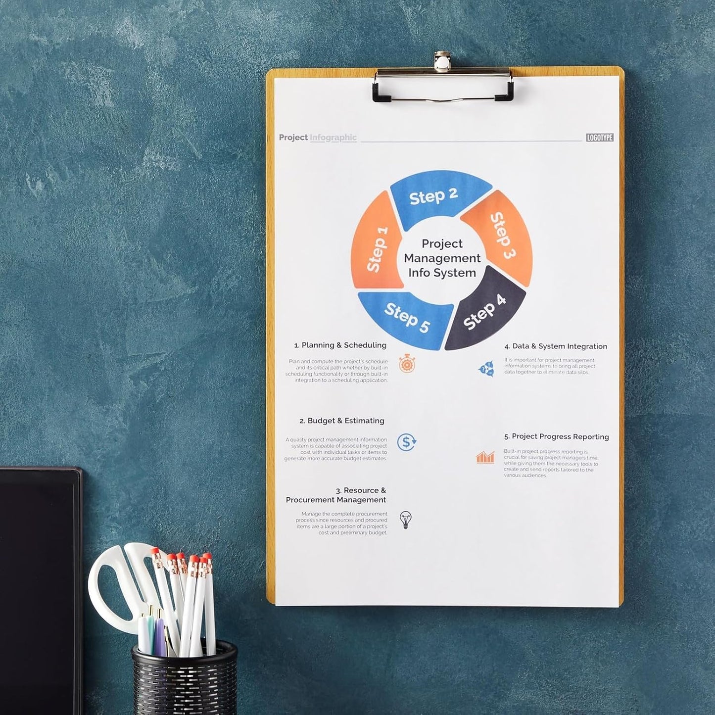 4 Pack Extra Large Clipboards, Wooden Art Board with Low-Profile Clip and Hook for Classroom and Office, 11.5x17.5 in