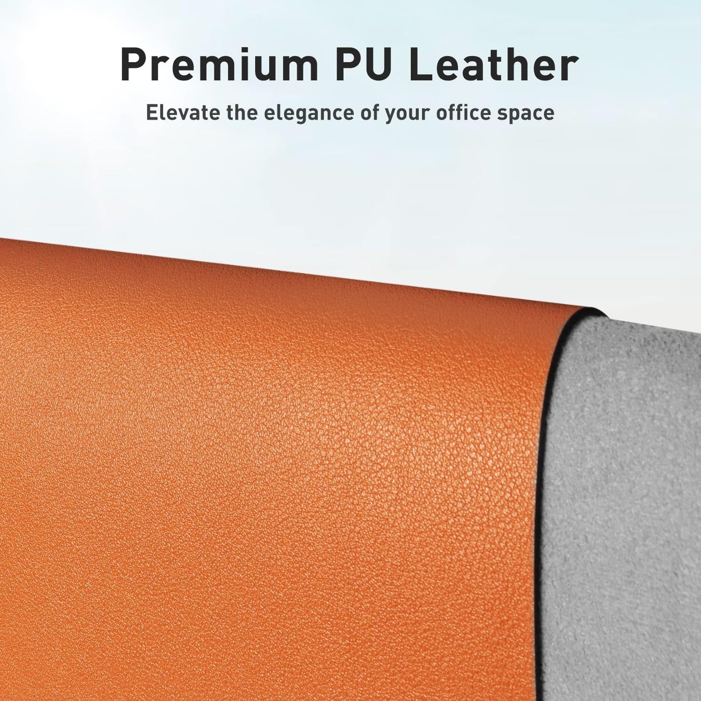 Aothia Leather Desk Pad Protector, Mouse Pad, Office Desk Mat, Non-Slip PU Leather Desk Blotter, Laptop Desk Pad, Waterproof Desk Writing Pad for Office and Home (31.5" x 15.7",Hermes Orange)