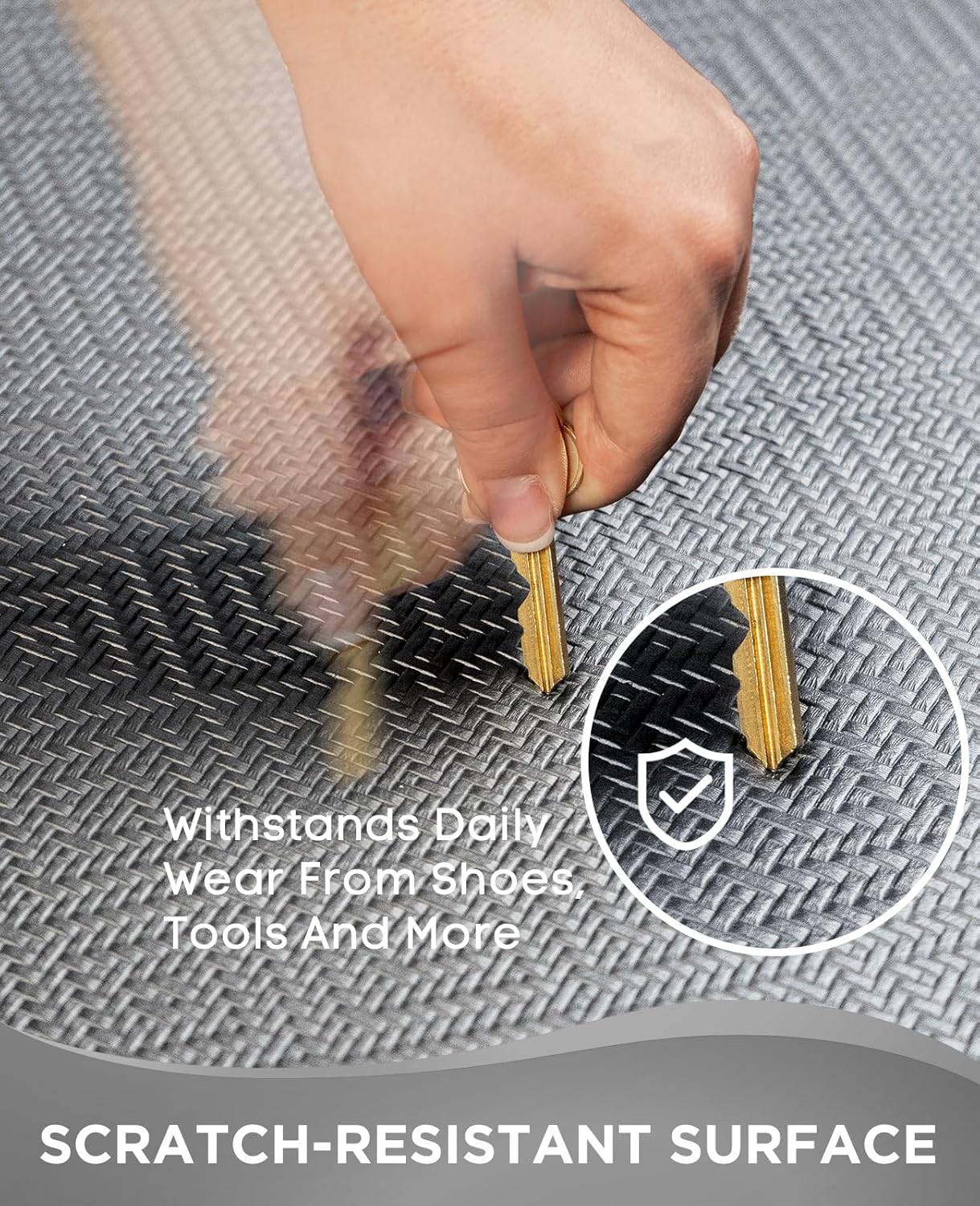 Ophanie Kitchen Mats for Floor, 3/4 Inch Thick Kitchen Rugs, Anti Fatigue Standing Cushioned Mat, Waterproof,Comfort Ergonomic Mat for Office, Home, Sink, 24'' x 70'' Grey Non-Slip Bottom