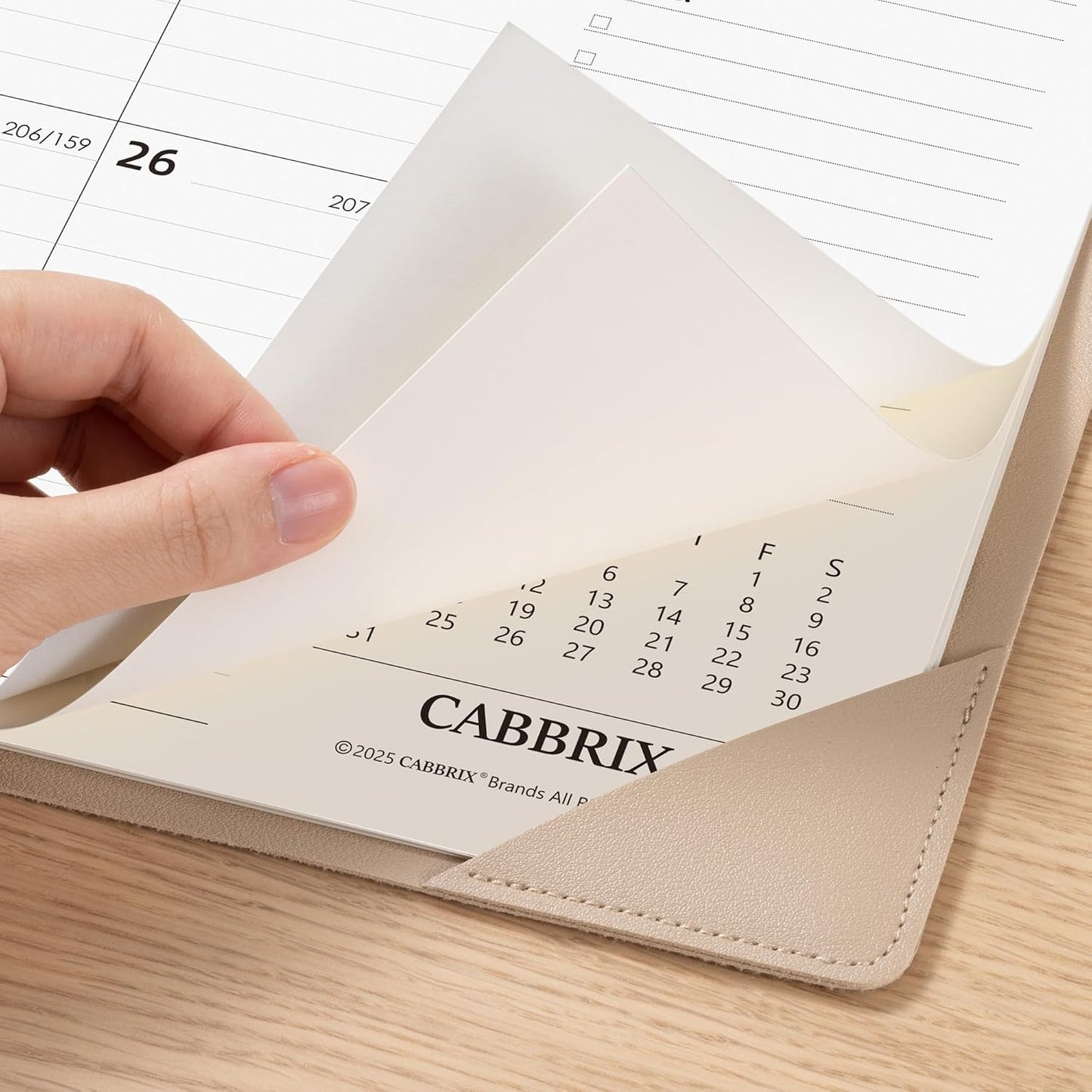 Large Desk Calendar 2025-2026 with Desktop Mat, Cabbrix Desk Pad Calendar 22 x 17 Inch Runs From July 2025 to December 2026 for Home Office and School, Leaf