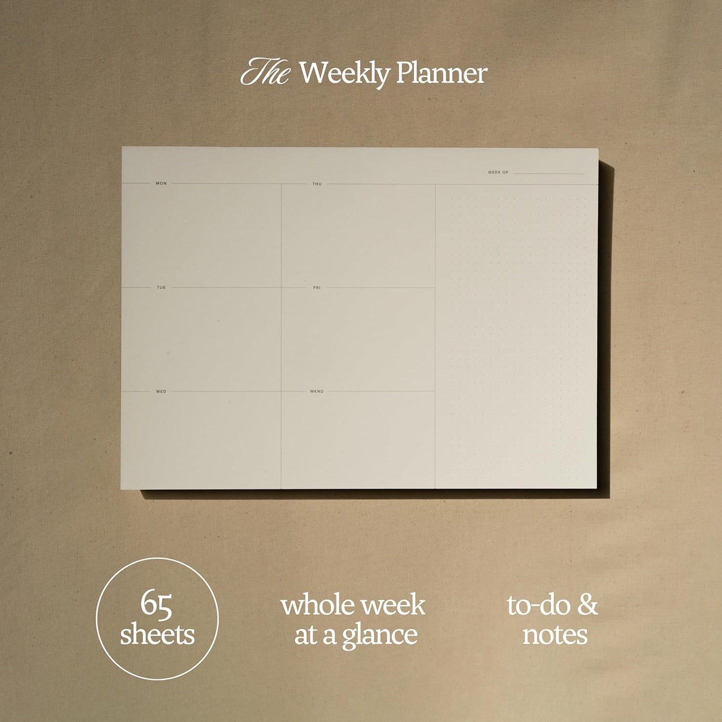 Daily and Weekly To-Do List Notepad – Desk Pad for Work and Study, Gold, 11.7x8.3 Inches