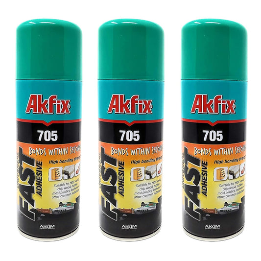 Akfix 705 Spray Adhesive Activator - Cyanoacrylate Super Glue Accelerator Spray for Plastic, Metal, Wood & PVC, CA Glue Activator - Only Activator | 6.76 fl oz 3 Pack