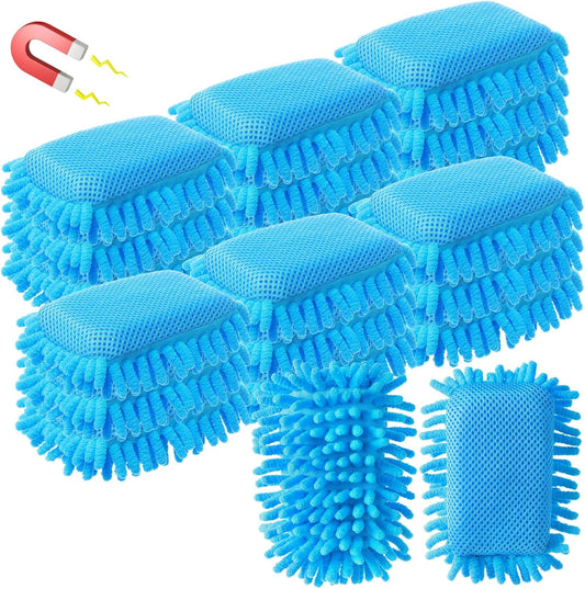 Sherr 24 Pcs Magnetic Whiteboard Eraser School Erase Erasers Microfiber Washable White Board Eraser for Chalk Classroom Home Office(Blue)