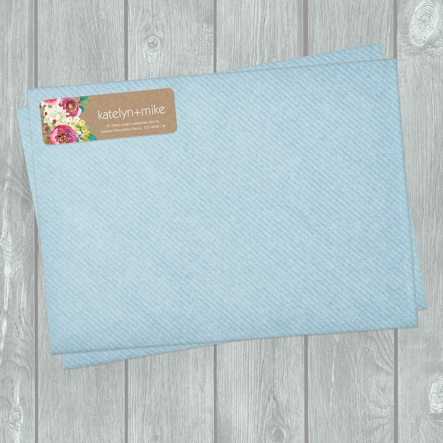 Kraft Faux Look Floral Rolled Address Labels/Roll of 500 Personalized Address Labels/Designer Return Address Stickers in Elegant Plastic Dispenser