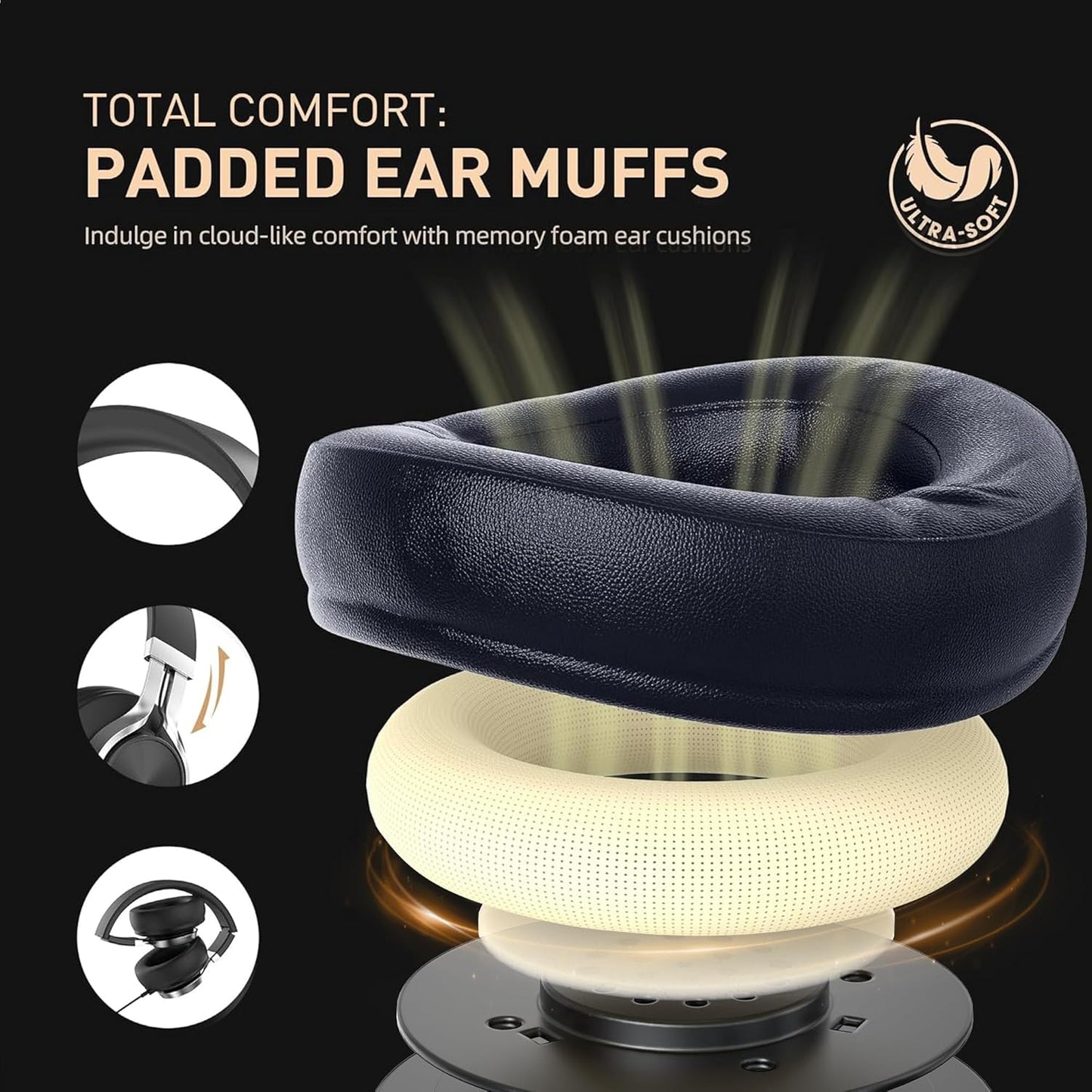 AILIHEN Wired Headphones with Microphone, Over-Ear Foldable Corded Head Phones with Volume Control 3.5mm Jack for Teens Adult Smartphones Chromebook (Red)