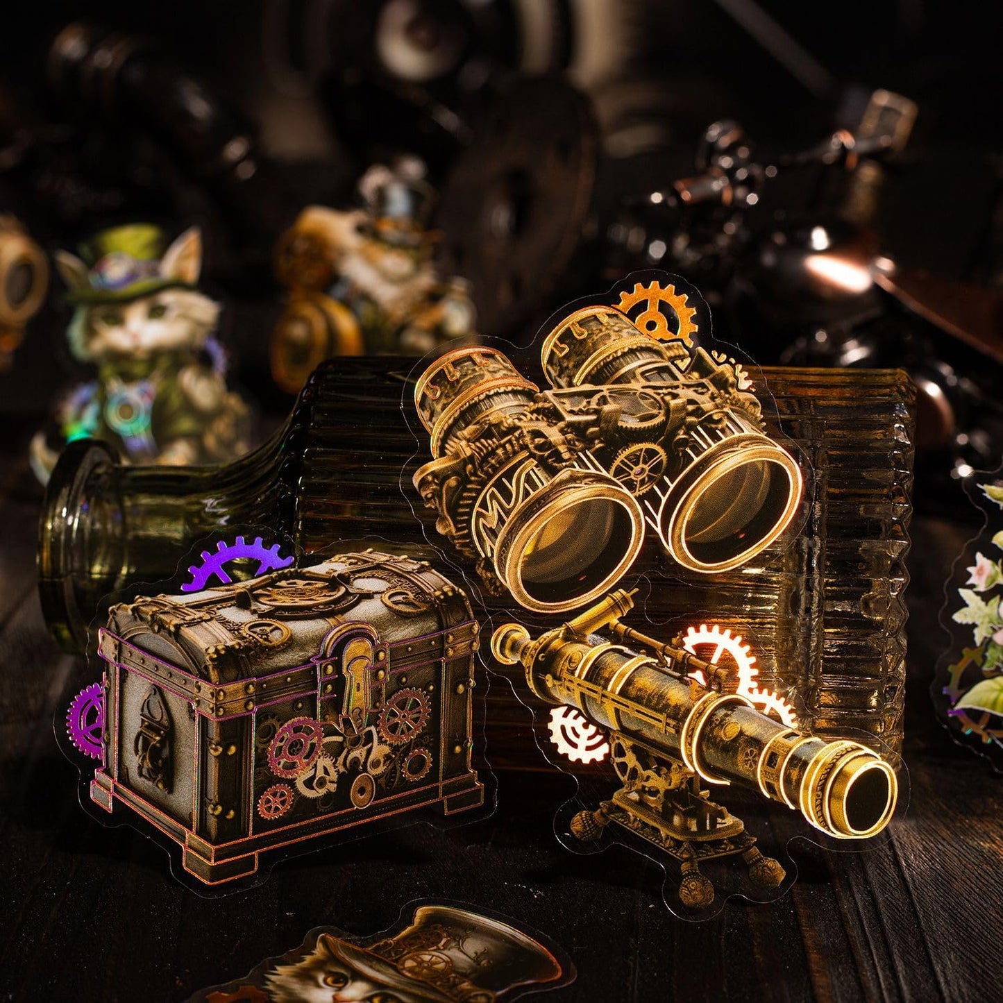 Alideco 120pcs Scrapbook Stickers Vintage Animal Floral Metal Scrapbooking Junk Journal Crafts Embelishment Decoration Diary Stickers (zhengqixiaozhen)