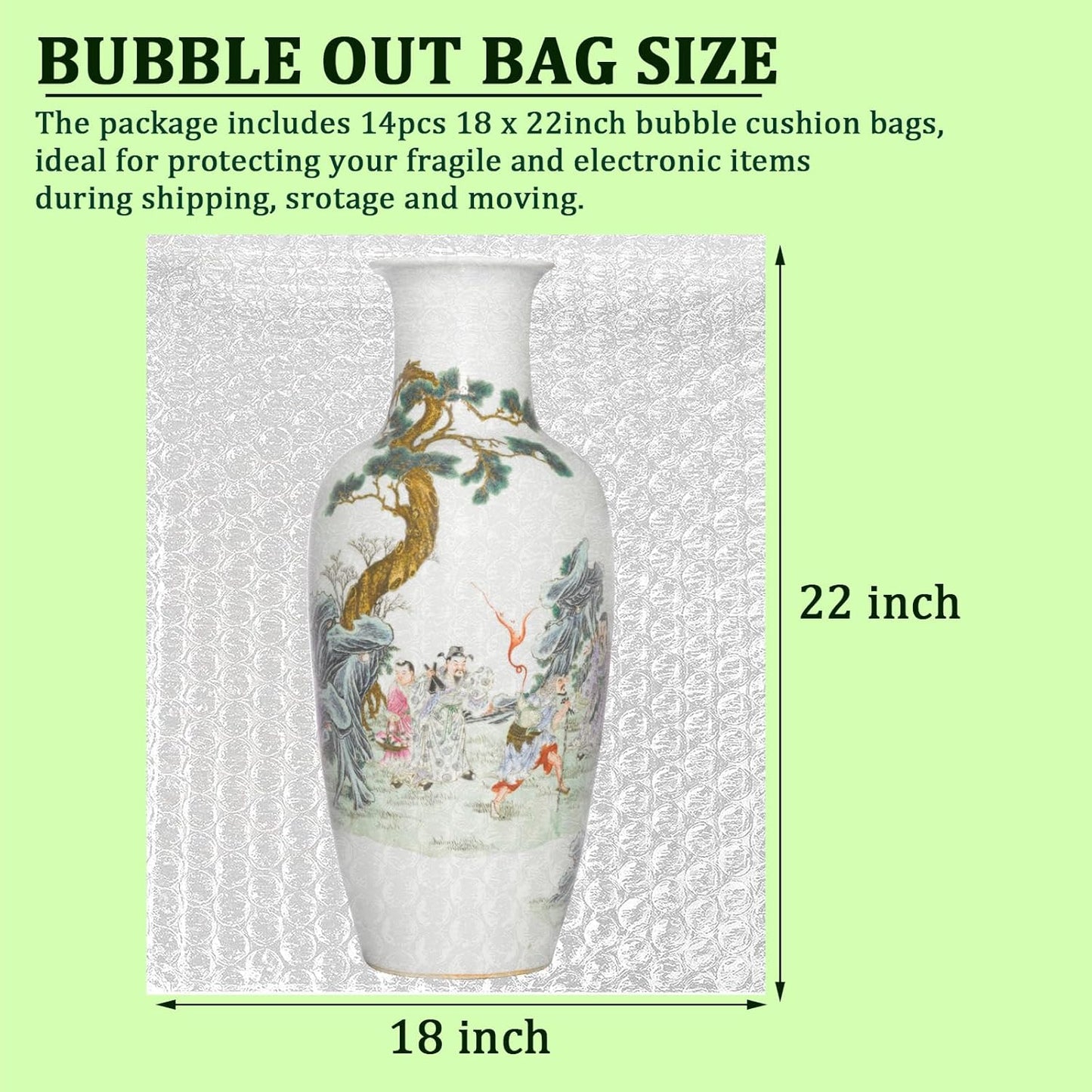 14 Pack Clear Bubble Out Bag Pouches,18x22 inch Large Bubble Bag for Extra Protection,Double Walled Shockproof Bubble Cushioning Wrap Bag Pouches for Storage,Shipping,Moving,Packing Supplies