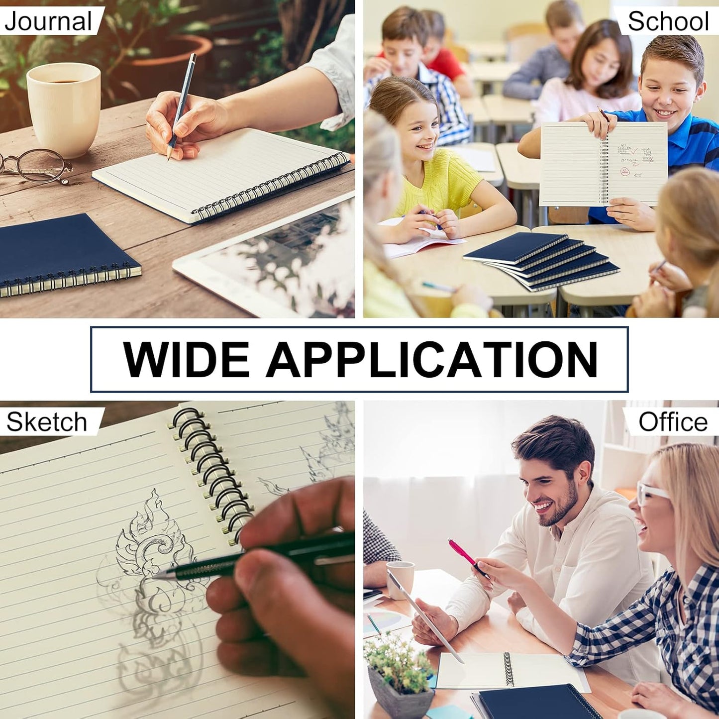 Yahenda Spiral Notebook Bulk A5 Journal Lined 8.3'' x 5.5'' Writing Composition Paper Small Notepad Subject Notebook for Students Office Business Back to School Supplies(Deep Blue,18 Pcs)