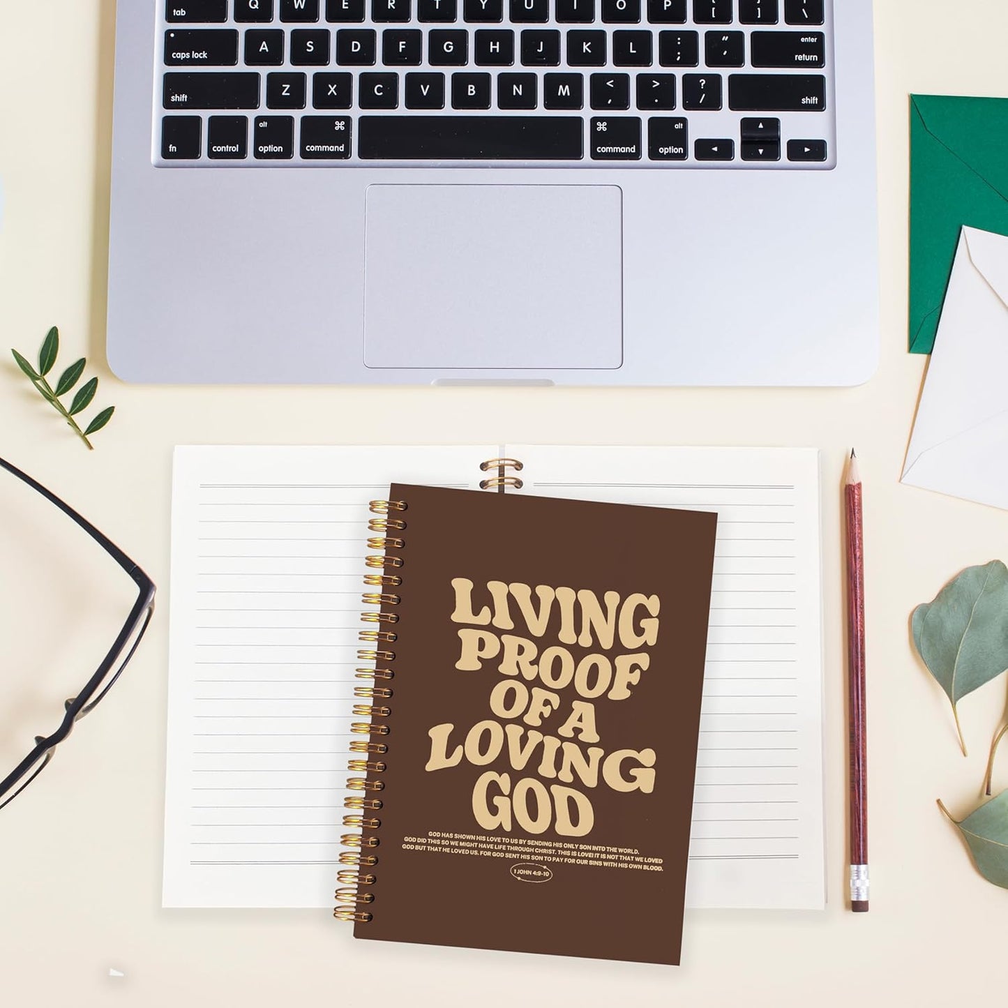 BearCake Christian Journals for Men, Living Proof of a Loving God Christian Notebook, Bible Notebooks for Note Taking, Bible Journaling Notebook, Hardcover Spiral Notebook 5.5x8.3