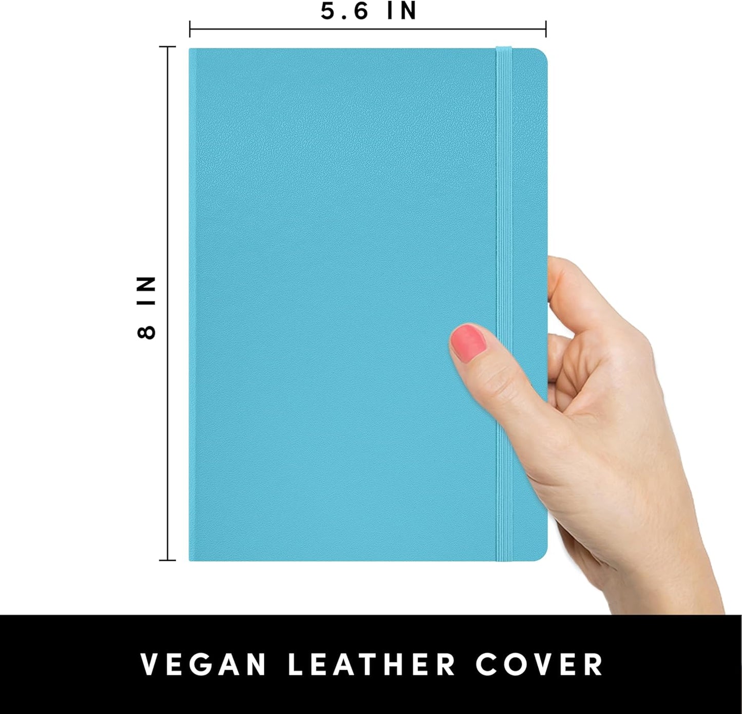 PAPERAGE Lined Journal Notebook, (Sky Blue), 252 Pages, Medium 5.6 in x 8 in - 100 GSM Thick Paper – Hardcover Journaling Notebook for Work, School & Note Taking