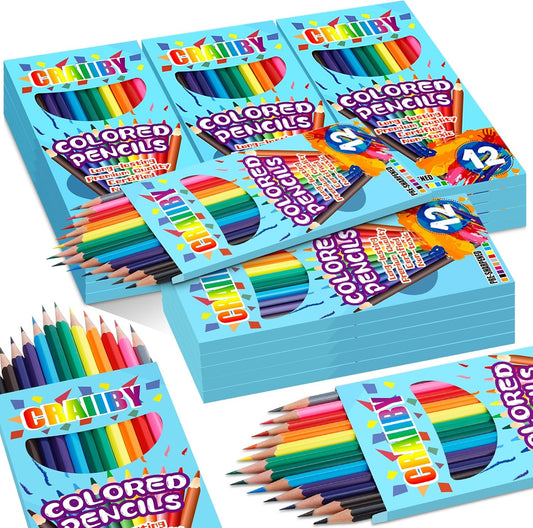 Premium Colored Pencils, Soft Core, 288 Count (Pack of 24), 12 Colors Pre-sharpened Color Pencils Bulk, Back to School Supplies, Classroom Prizes