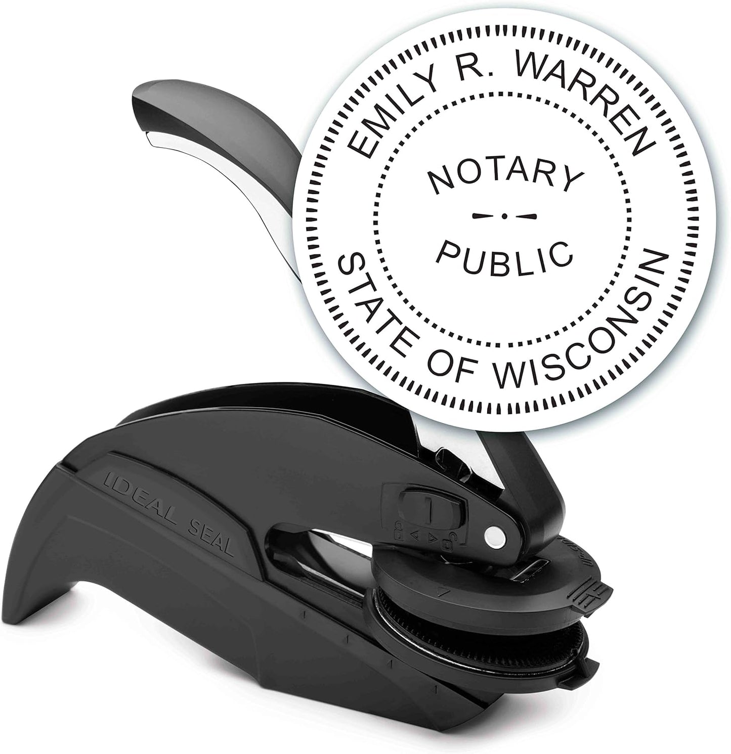 MaxMark Notary Seal Round Embosser for Wisconsin State - Includes Gold Burst Seal Labels (50 Count)