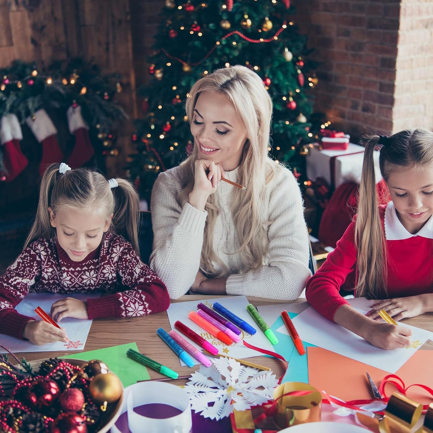 72 Pcs Glitter Glue Pens Bulk 18 Colors Crafts Pens Stick Glitter Glue for Crafts School Gifts Supplies for DIY Arts, Projects Scrapbooking, Cards(6 ml)