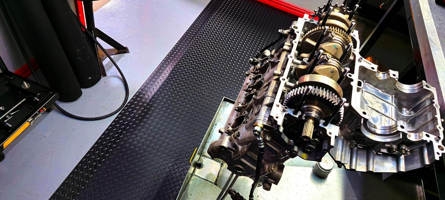 Rhino Mats, American Classic Diamond Anti-Fatigue Mats, Industrial Ergonomic Comfort Standing Mat for Work, Home, Garage, Office, Kitchen or Anywhere (Black 1" Thick, 2 FT. x 13 FT.)