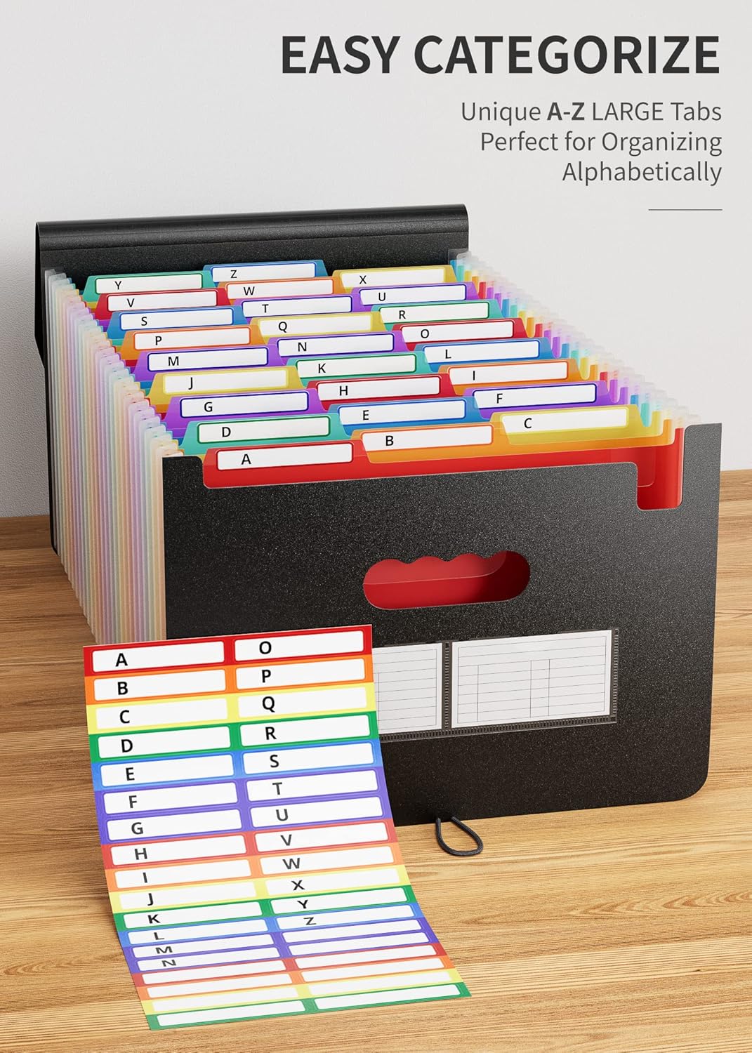 ABC life 26 Pockets Accordian File Organizer Keeper/Expanding Filling Box Letter A4 Size/Expandable File Folder/Plastic Accordion Document Paper Bill Receipt Organizer with A-Z Alphabetical Tabs