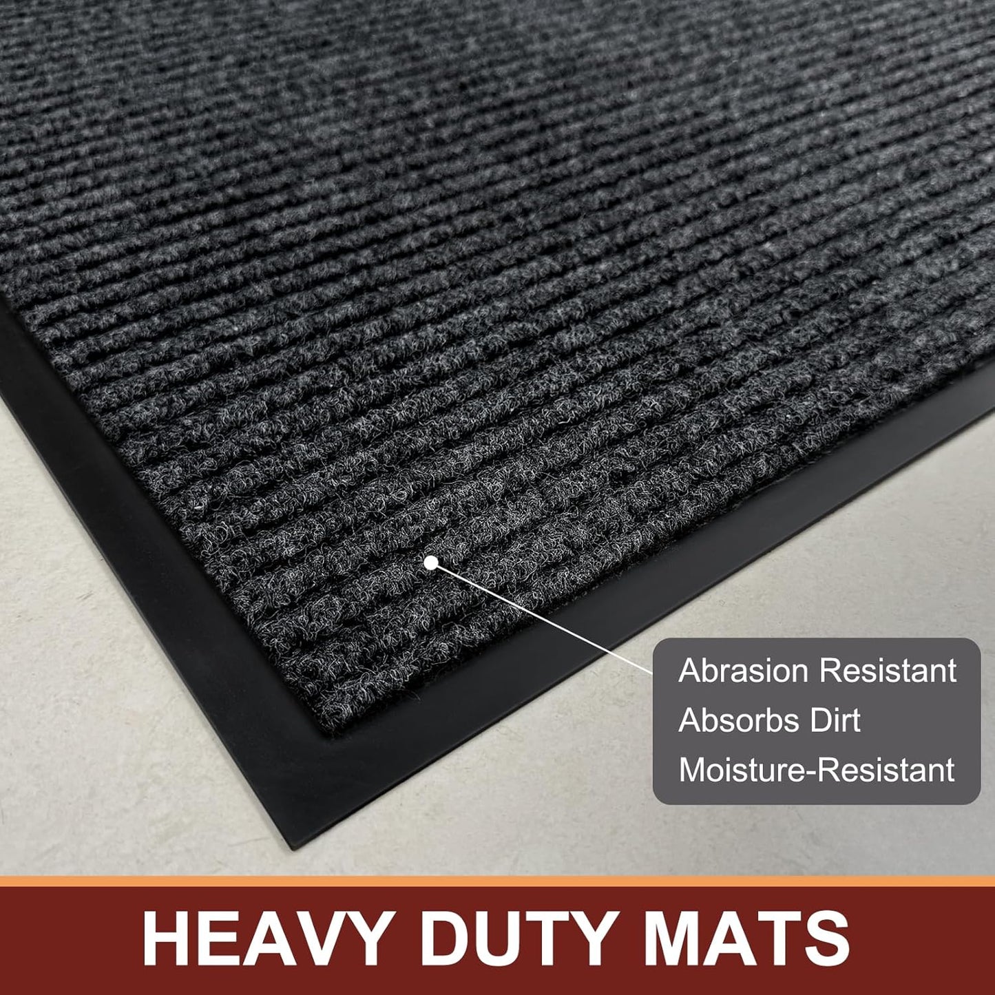 Vicwe Indoor Outdoor Door Mat, 4'x6' Heavy Duty Front Door Mat, Non-Slip Washable Doormats Entrance Mats, Dirt Resistant and Absorbent Doormat, Commercial Outdoor Entrance Floor Mat for Home Office