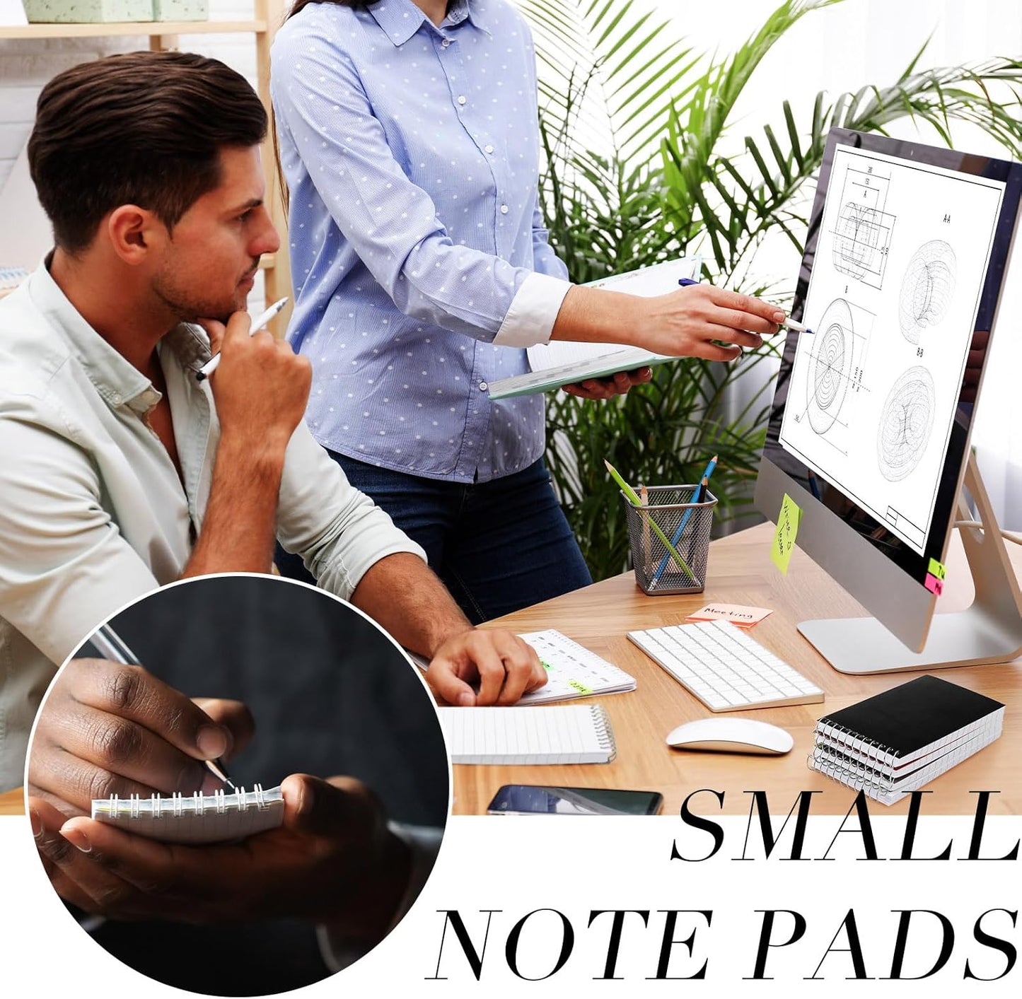 Leinuosen 24 Pcs Spiral Memo Pads 3x5 Inch 75 Sheets College Ruled Small Pocket Notebooks Little Mini Notepads Bulk Top Bound Lined Note Pads for Home School Office Travel Work (Classic Color)