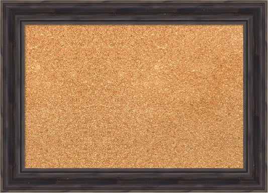 Amanti Art Natural Cork Board for Wall, 15x21 Vision Board with Brown Wood Frame, Small Corkboard Office Decor for Home Organization, Country Rustic Corkboard Pinboard to Display Items for Home