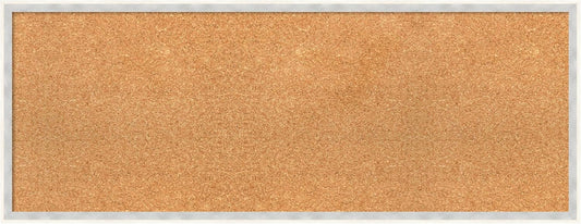 Amanti Art Natural Cork Board for Wall, 15x39 Vision Board with White Frame, Medium Corkboard Office Decor for Home Organization, Modern Corkboard Pinboard to Display Items for Home Organization in