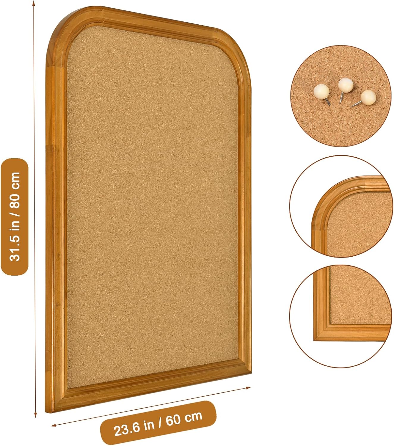 Cork Board for Walls, 32X24 inches Bulletin Board with Frame, Decorative Hanging Pin Board Vision Board Message Board for Office School Home Decor(2R&2S,6080,1p)