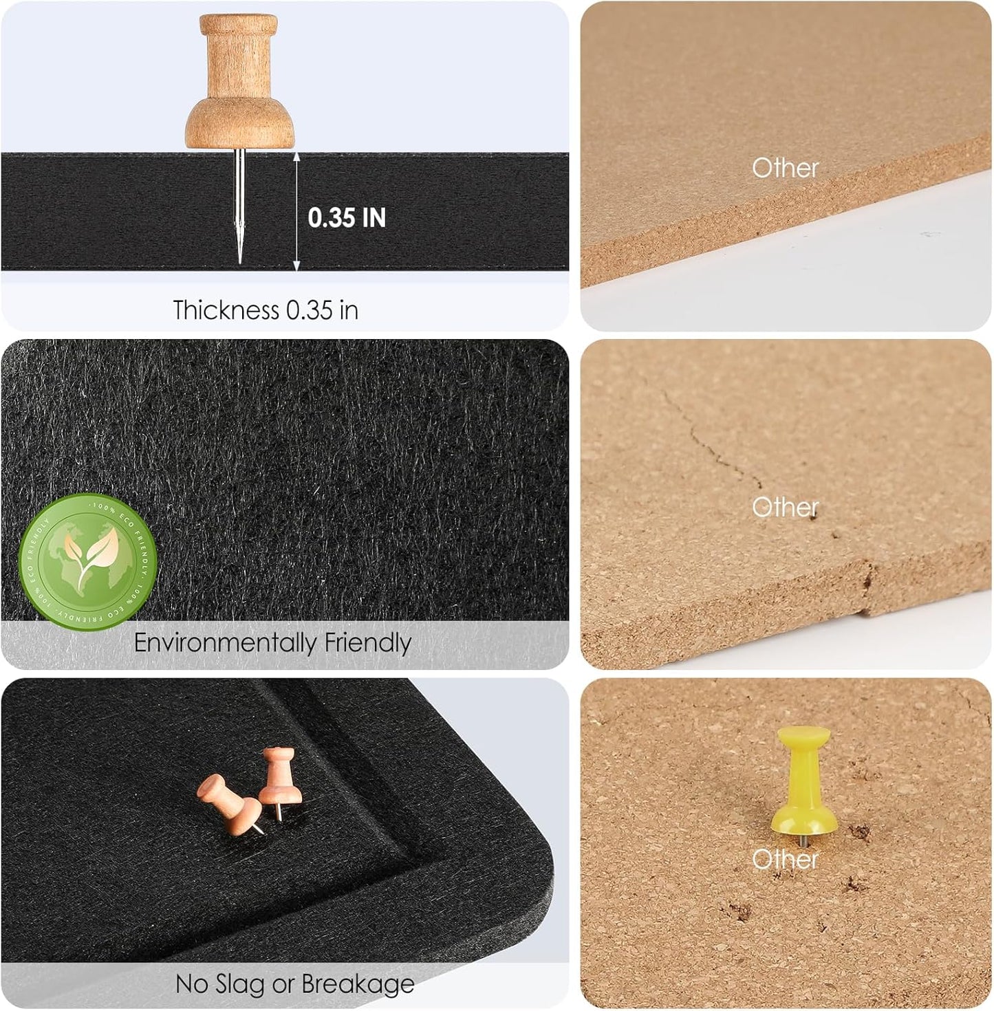 MaxGear Large Bulletin Board 36" x 24", Foldable Felt Board Vision Board Supplies, Cork Board for Office, Home, School, Small Pin Boards for Walls Decorative Display Board Black