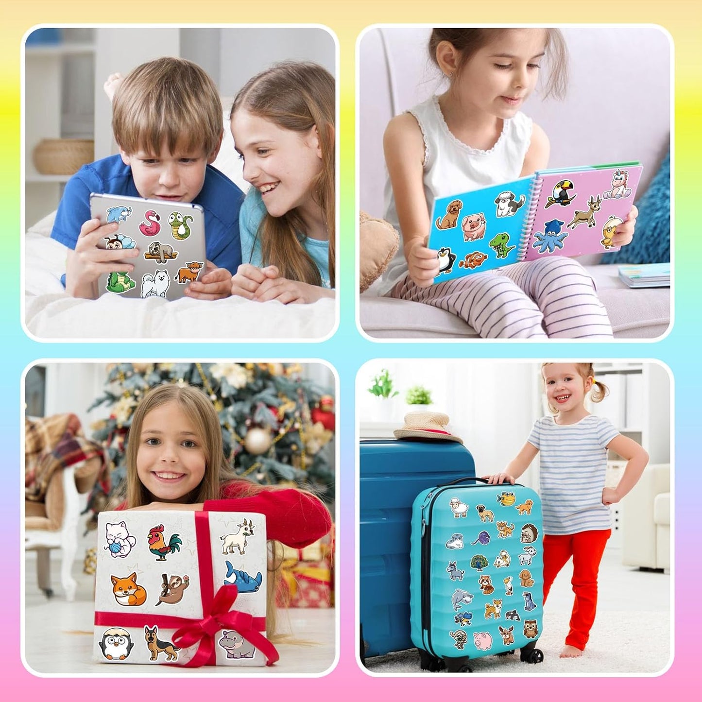 Animal Stickers for Kids 300 Pcs Kawaii Cute Mixed Animals Sticker Pack, Teacher Classroom Prizes for Reward, Waterproof Vinyl Stickers for Water Bottles Laptop Scrapbook Journaling Notebook Diary etc