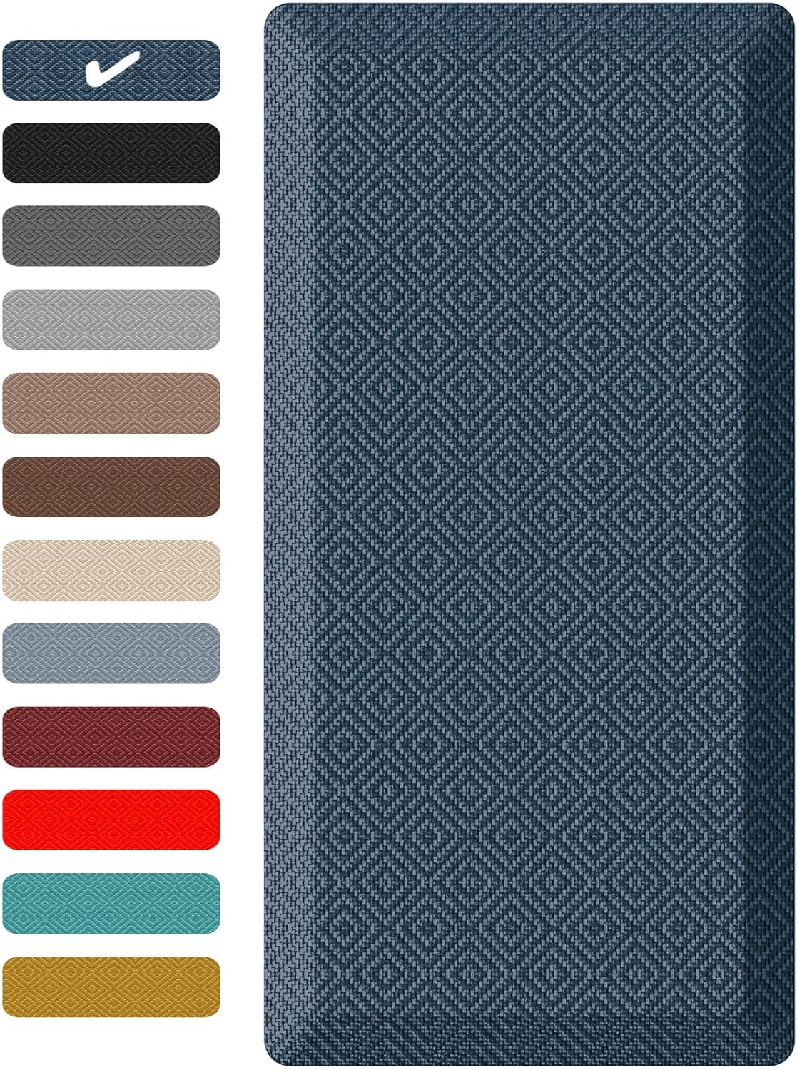 Ophanie Kitchen Mats for Floor, 3/4 Inch Thick Kitchen Rugs, Anti Fatigue Standing Cushioned Mat, Waterproof,Comfort Ergonomic Mat for Office, Home, Sink, 20'' x 48'' Blue Non-Slip Bottom