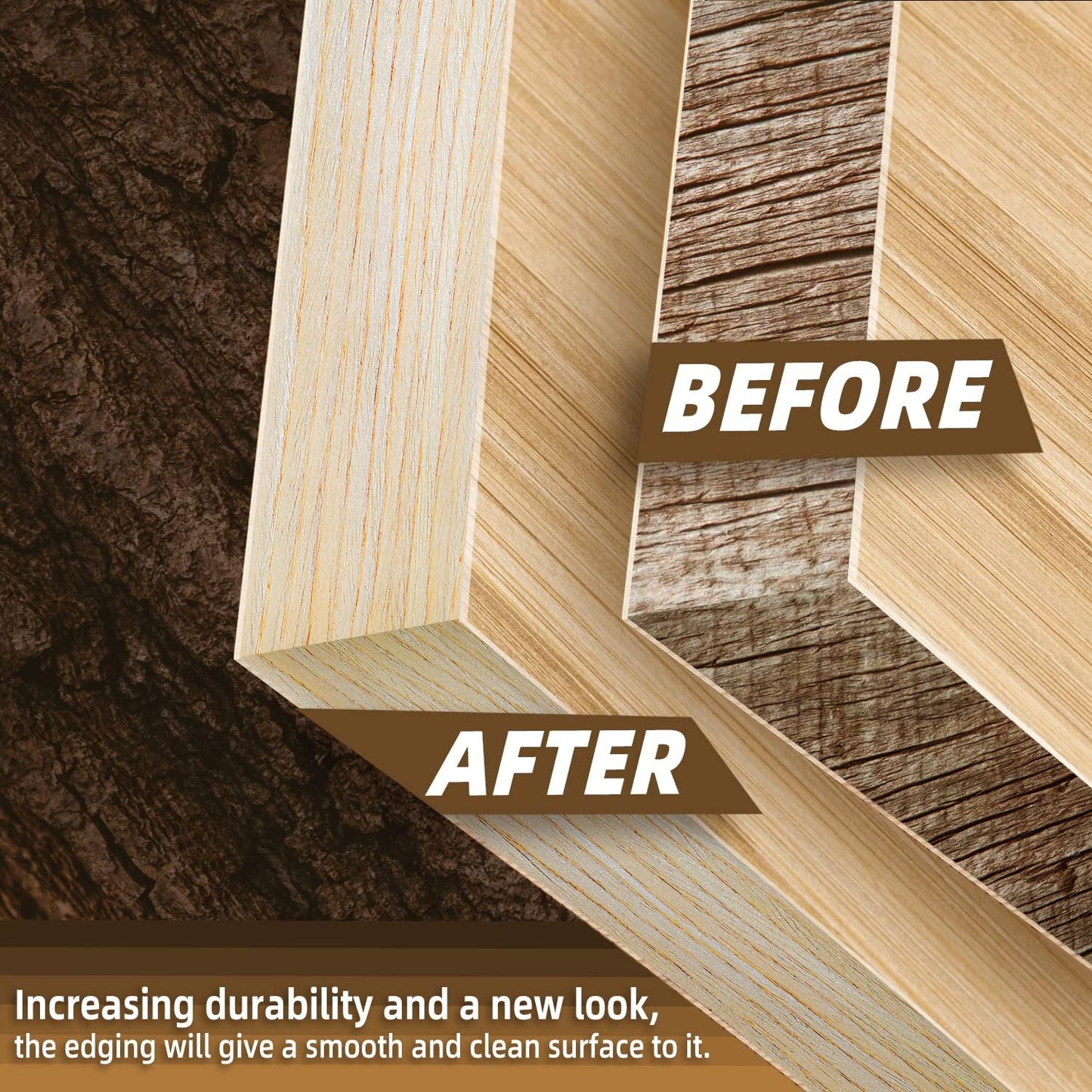 GSCIT Club Oak Edge Banding, 7/8 inch x 50ft roll of Veneer Edge Banding Preglued Flexible, Real Wood Tape Banding