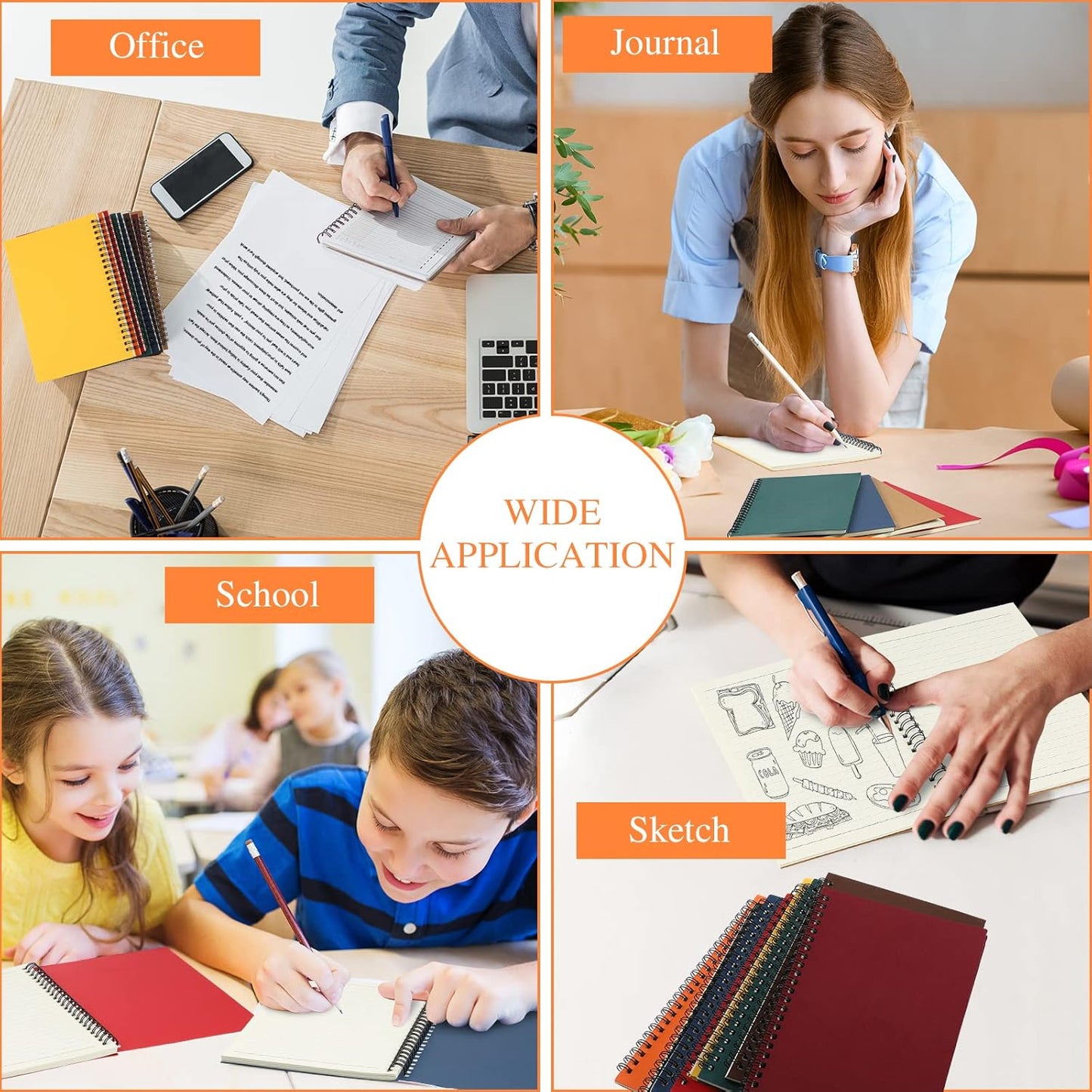 Yahenda Spiral Notebook Bulk A5 Journal Lined 8.3'' x 5.5'' Writing Composition Paper Small Notepad Subject Notebook for Students Office Business Back to School Supplies(Multi Color,18 Pcs)