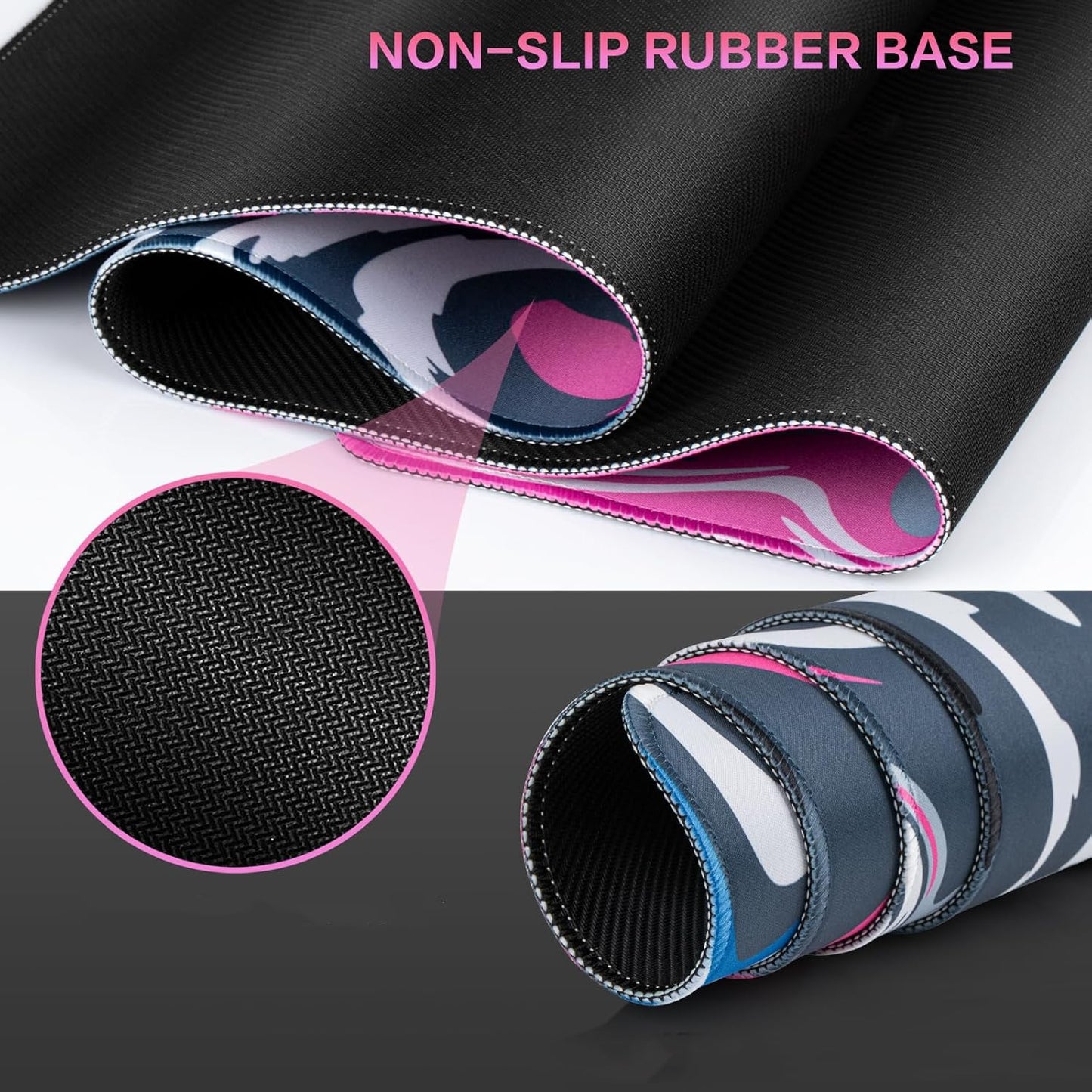 Large Gaming Mouse Pad with Non-Slip Base and Stitched Edges - Desk Mat for Keyboard and Mouse