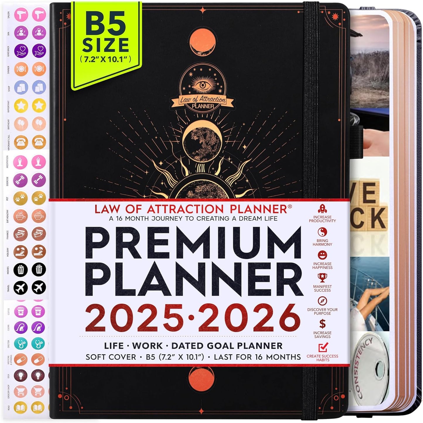 2025-2026 Planner Weekly and Monthly | 16-Month Life Planner to Increase Focus & Productivity | Reduce Overwhelm & Achieve Your Biggest Goals | Include Gift Box & Stickers | Sep 2025-Dec 2026