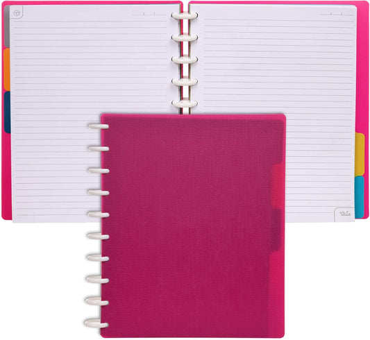 Talia Discbound Notebooks, Planner, Customizable, (90's Pink, Midsize (7.5in x 9.75in))