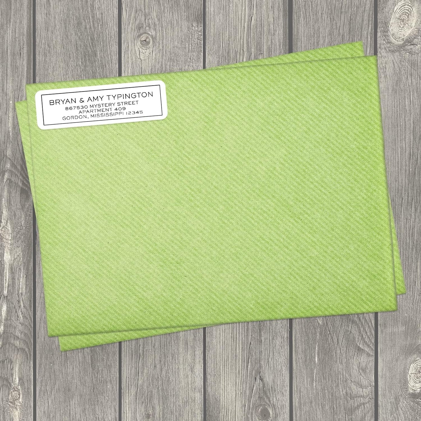 Simple Modern Outline Rolled Address Labels/Roll of 500 Square Box Personalized Address Labels/Designer Return Address Stickers in Elegant Plastic Dispenser