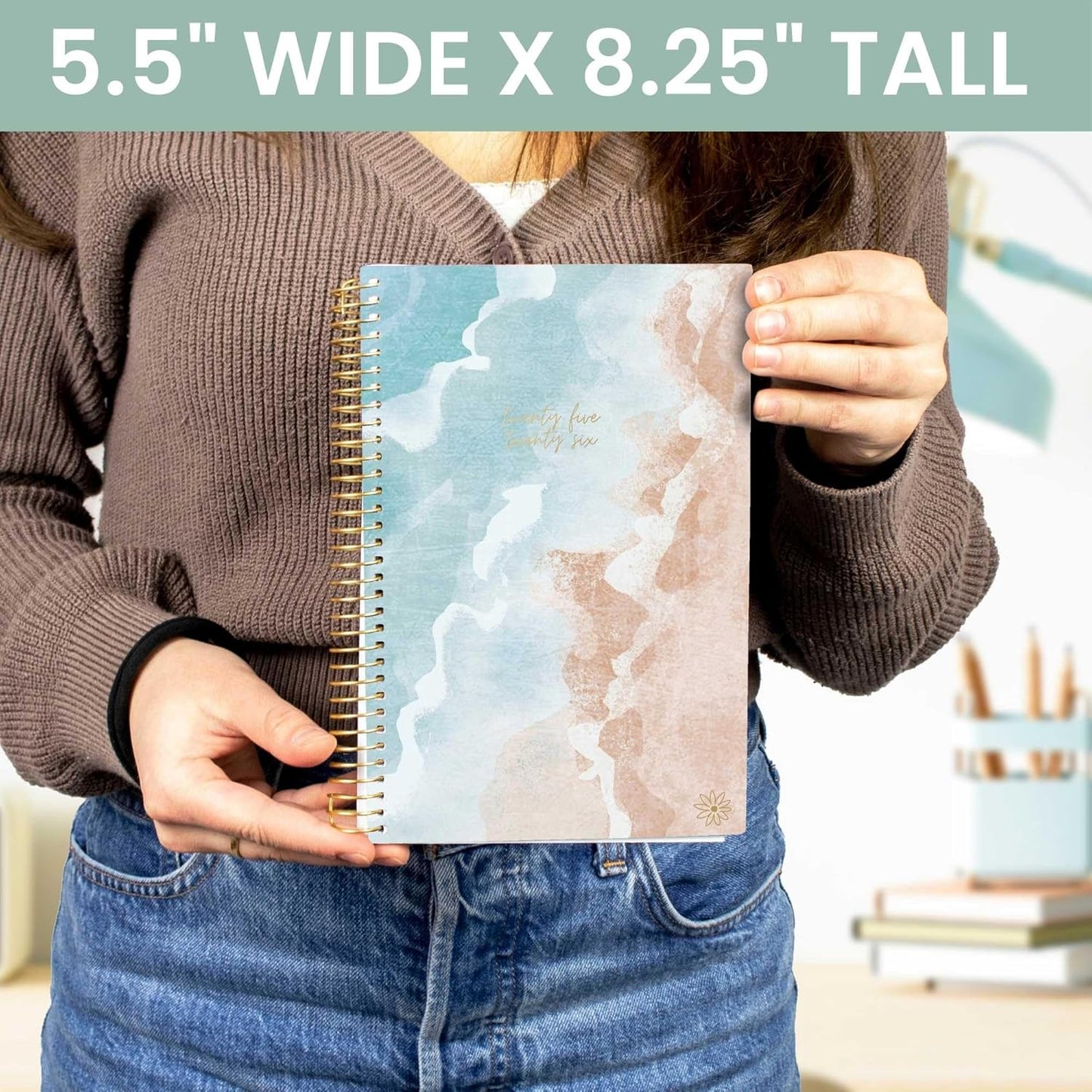 bloom daily planners 2025-2026 Academic Year Daily Planner (July 2025 - July 2026) - A5 Weekly & Monthly Calendar Agenda Organizer Book with Stickers - 5.5" x 8.25" - Ocean Oasis