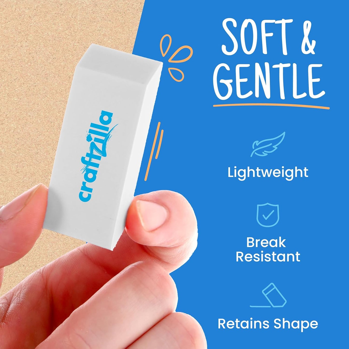 White Erasers Bulk 100 Pack - Large Latex- Free Bulk Erasers for Kids, Classroom, and School Supplies - Ideal for Pencils and Drawing - Borradores Escolares