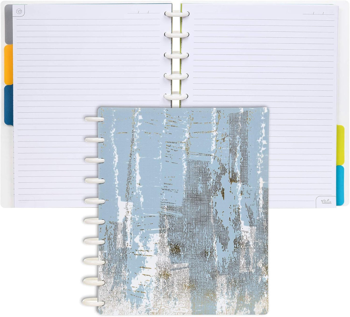 Talia Discbound Notebooks, Planner, Customizable, (xLuxe 2 Sky, Midsize (7.5in x 9.75in))
