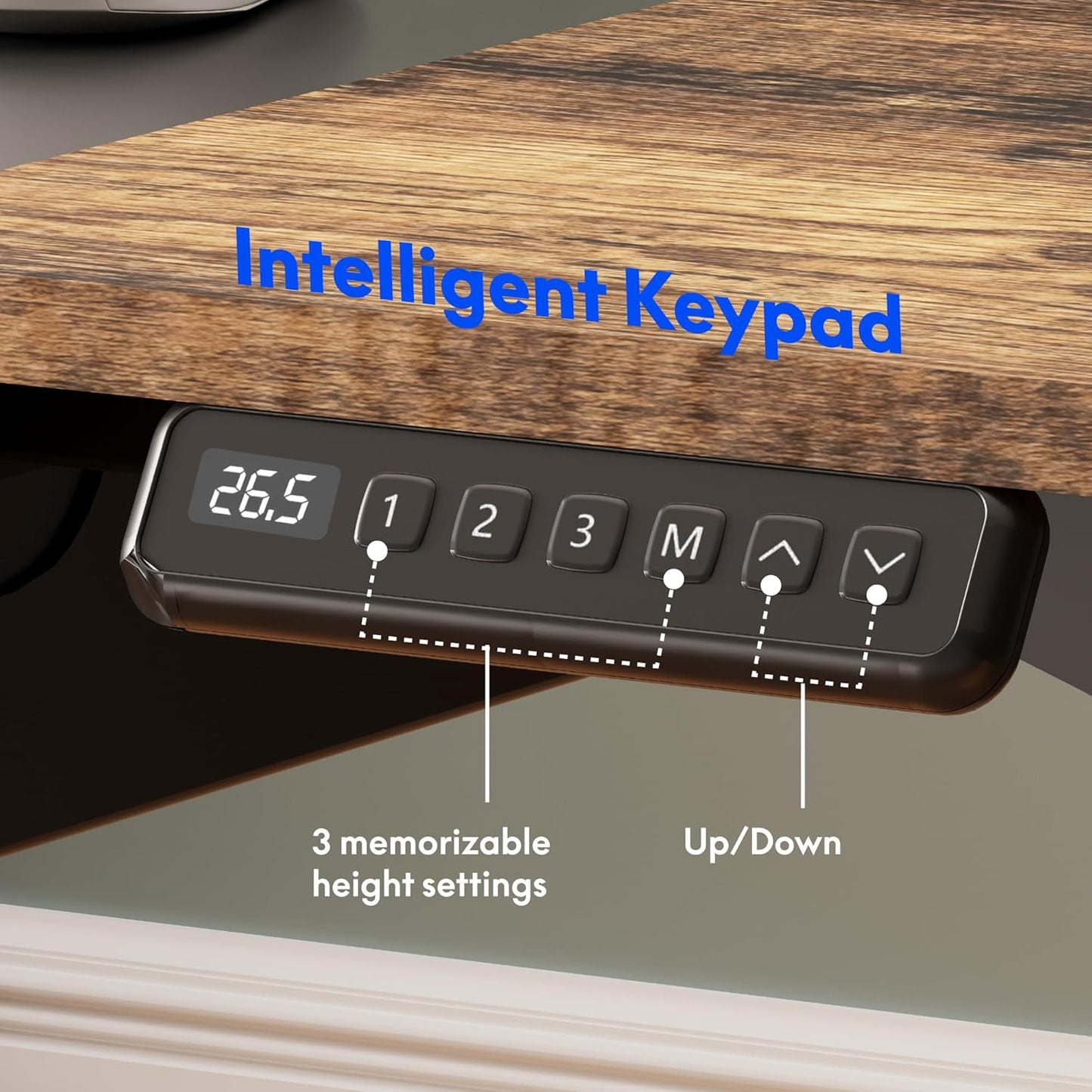 FLEXISPOT 63x32 in 4-Leg Standing Desk with Storage Electric Adjustable Height with 3 Drawers & Shelving Home Office Workstation (Black + Special Walnut Top)