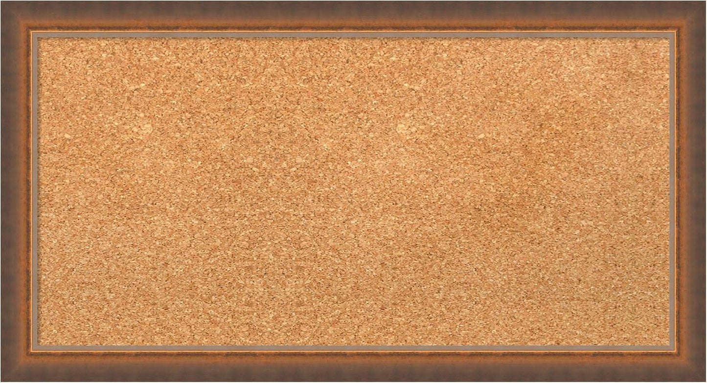 Amanti Art Natural Cork Board for Wall, 14x26 Vision Board with Bronze Frame, Small Corkboard Office Decor for Home Organization, Modern Corkboard Pinboard to Display Items for Home Organization in
