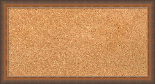 Amanti Art Natural Cork Board for Wall, 14x26 Vision Board with Bronze Frame, Small Corkboard Office Decor for Home Organization, Modern Corkboard Pinboard to Display Items for Home Organization in
