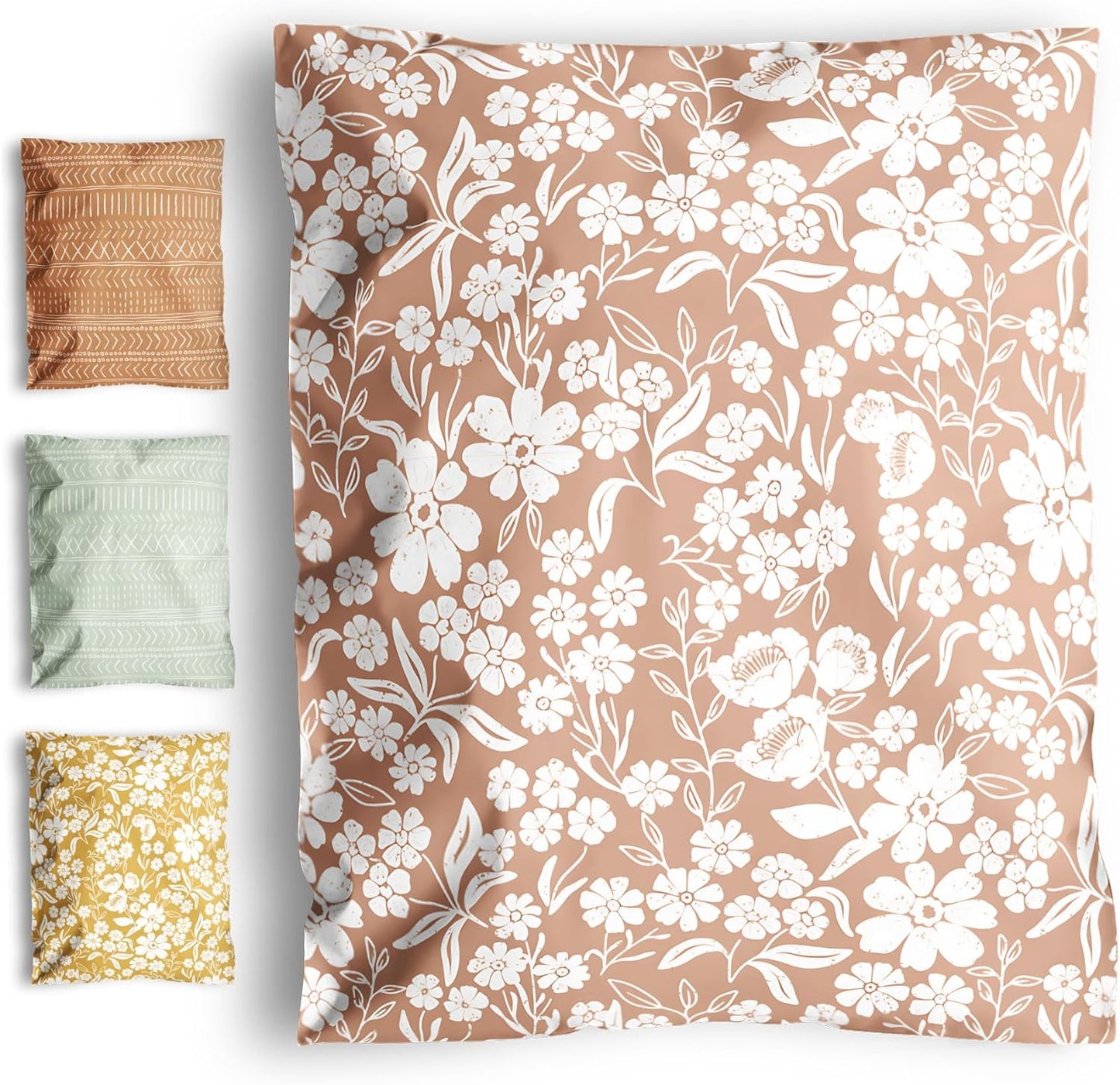 Poly Mailers 10x13 Inch 500 Pack Medium Shipping Bags Strong Thick Mailing Envelopes | Self Sealing Adhesive | Waterproof & Tear Resistant | Small Business Packaging for Clothing - Floral Dusty Pink