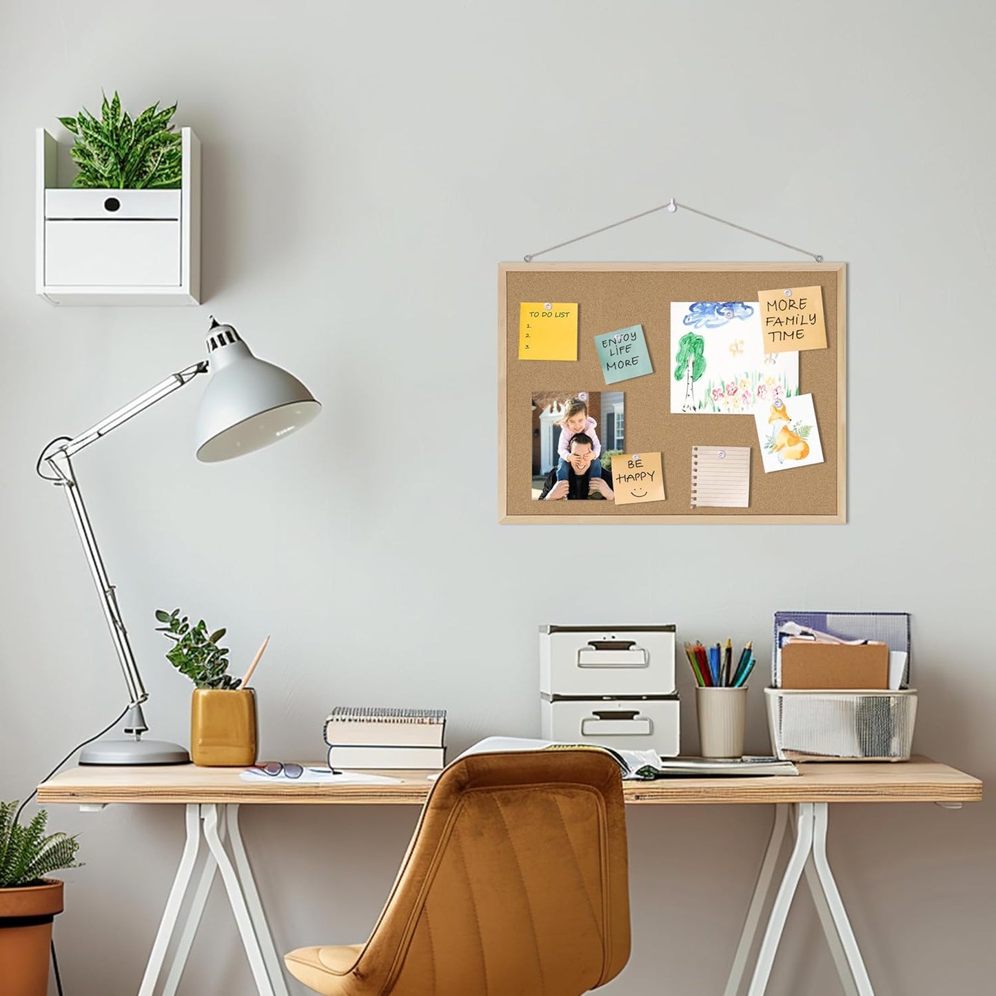 Cork Board Bulletin Board,24x18 Cork Board for Office with Pin Oak Wood Boards,Message Board or Vision Board Decoration.