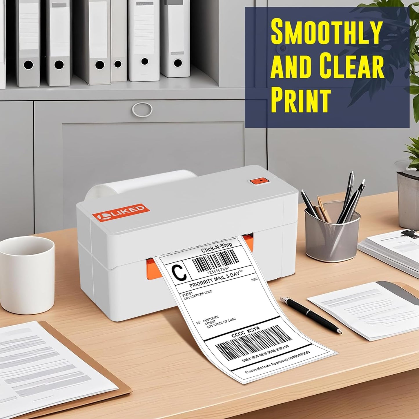 L LIKED 4" x 6" Direct Blank Thermal Shipping Labels with 450 per Roll - Compatible with Zebra 2844 ZP-450 ZP-500 ZP-505 (1 Rolls - 450 Labels)