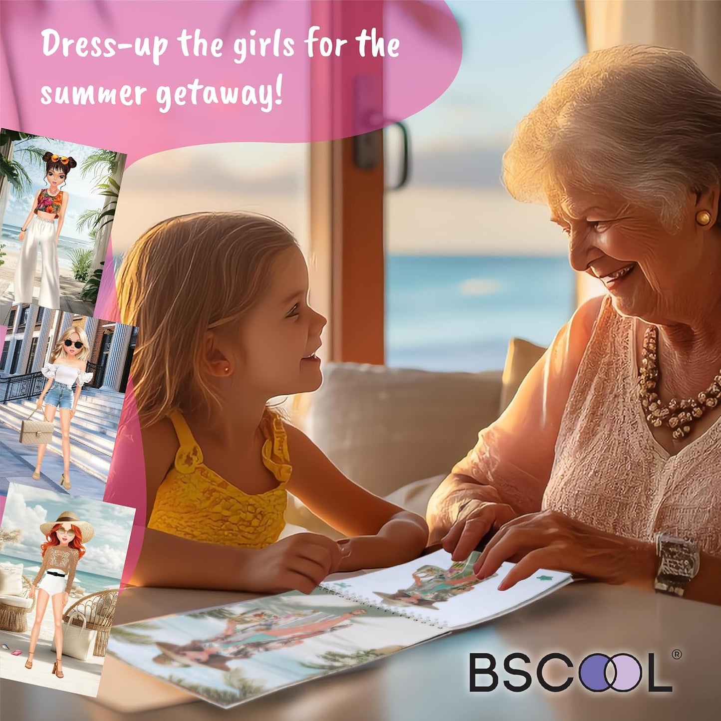 Sticker Dress Up Summer Holiday Theme - Sticker Activity Book for Kids. Learn Girls Fashion Design with Stickers and Guides for Kids 5 and Up. Dress Up Games