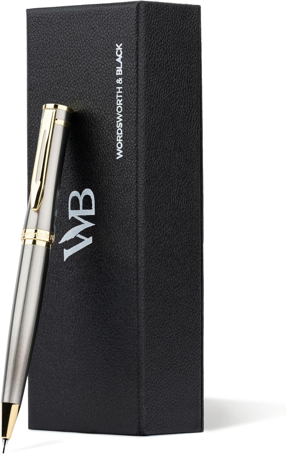 Wordsworth and Black Mechanical Pencil Graphite Lead- Stunning Luxury Metal Pencil, Silver Chrome 24K Gold Finish, 0.7mm Led, Best Gift Set for Men & Women, Professional Executive Office Pencils
