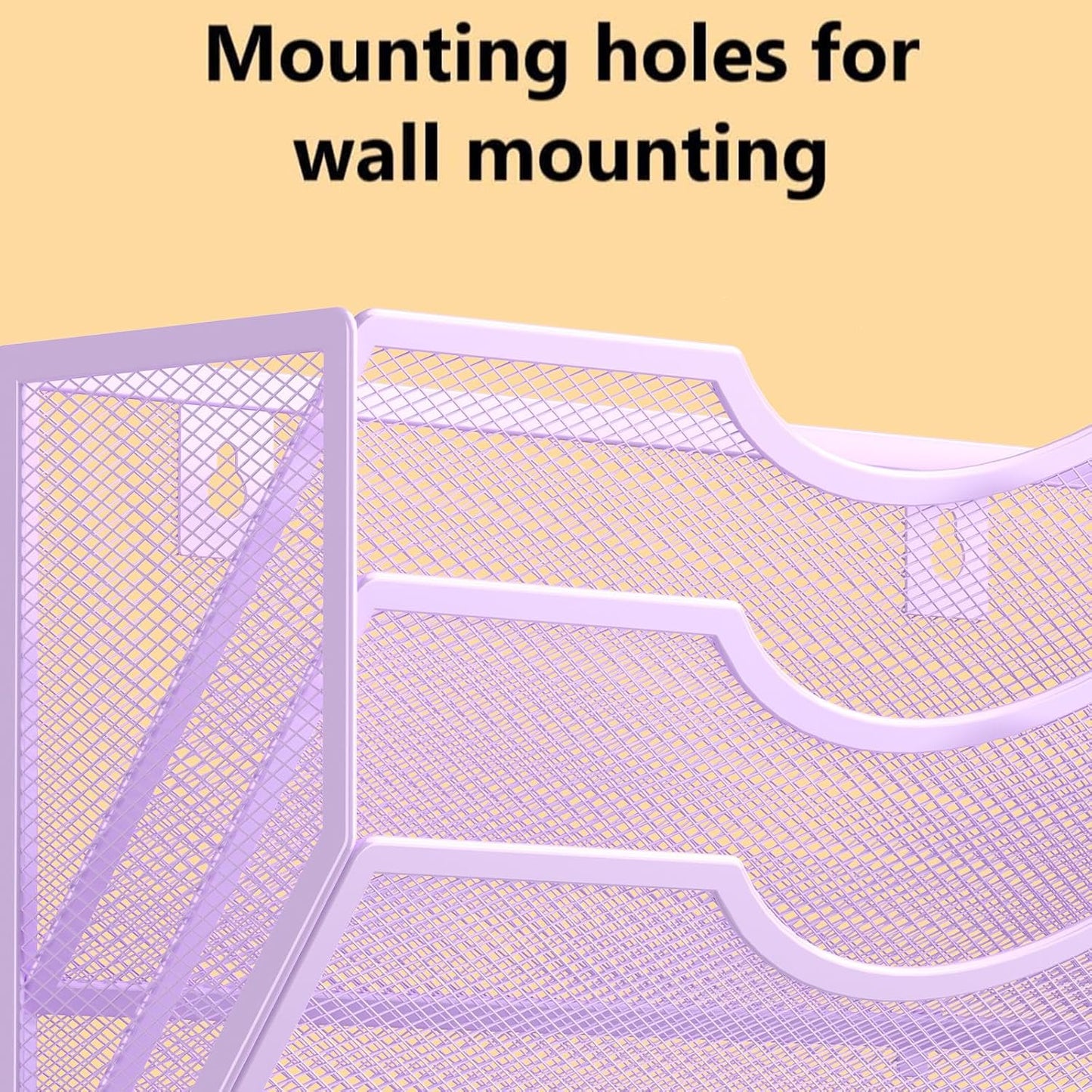 Kuntine.B 3 Pocket Wall File Holder Organizer Office Hanging Magazine Holder Wall File Organizer for Office Home (Purple, 3 Tier)