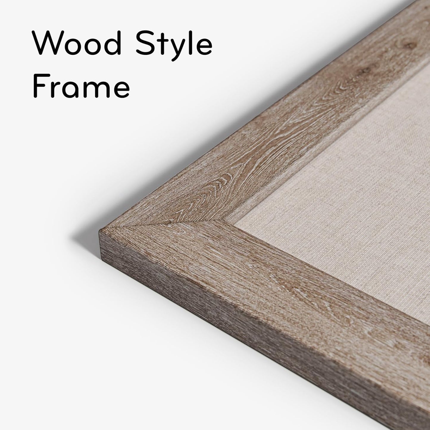 U Brands Linen Bulletin Board, 47"x35", Rustic Wood Style Frame, Industrial Grade Pinning Surface