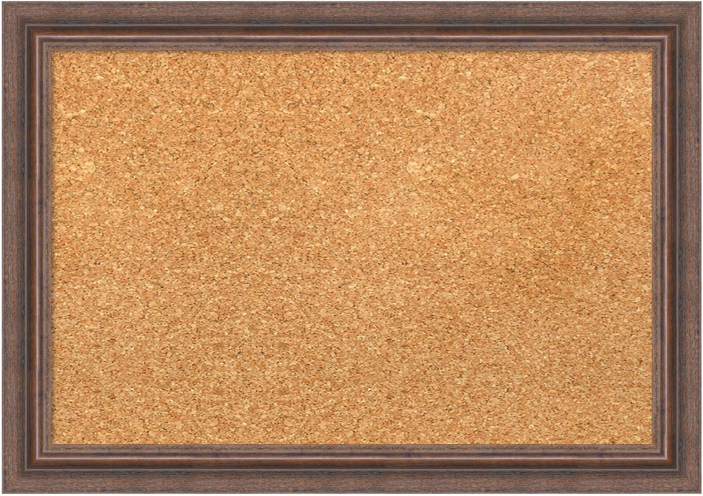 Amanti Art Natural Cork Board for Wall, 14x20 Vision Board with Brown Wood Frame, Small Corkboard Office Decor for Home Organization, Country Rustic Corkboard Pinboard to Display Items for Home