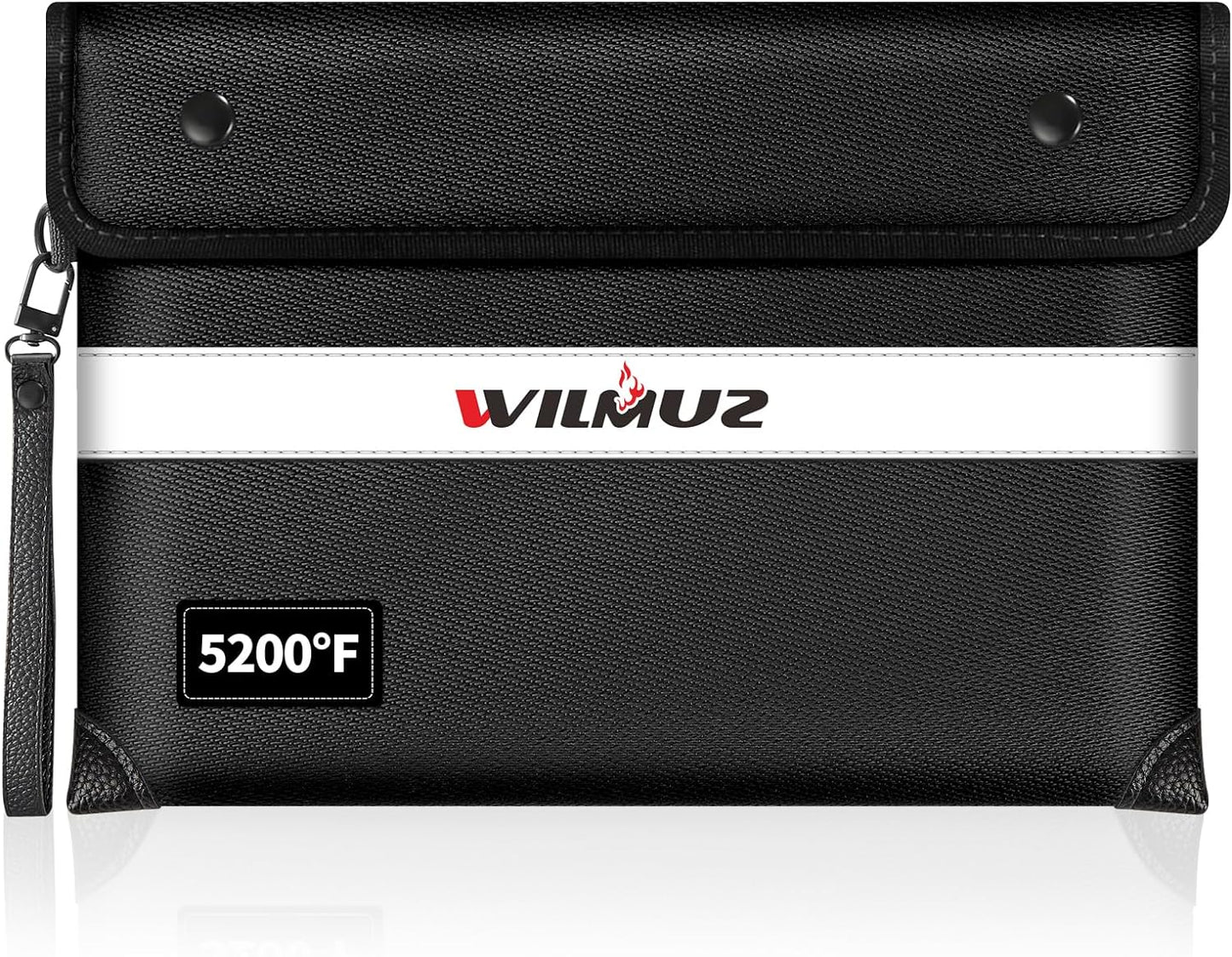 Fire Proof Money Bag for Cash 5200℉ Heat Insulated,Fireproof Waterproof Document Pouches with Double-Sided Reflective Strip,Money Envelopes for Cash,Valuables,Jewelry(11"x7.7",Black)