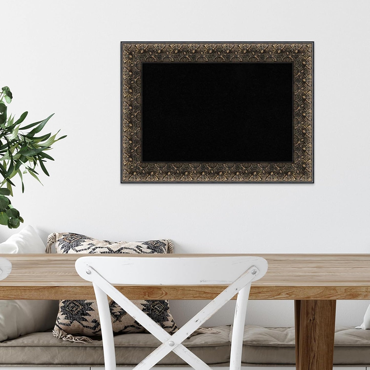 Amanti Art Black Cork Board for Wall, 17x23 Vision Board with Black Wood Frame, Small Corkboard Office Decor for Home Organization, Traditional Corkboard Pinboard to Display Items for Home