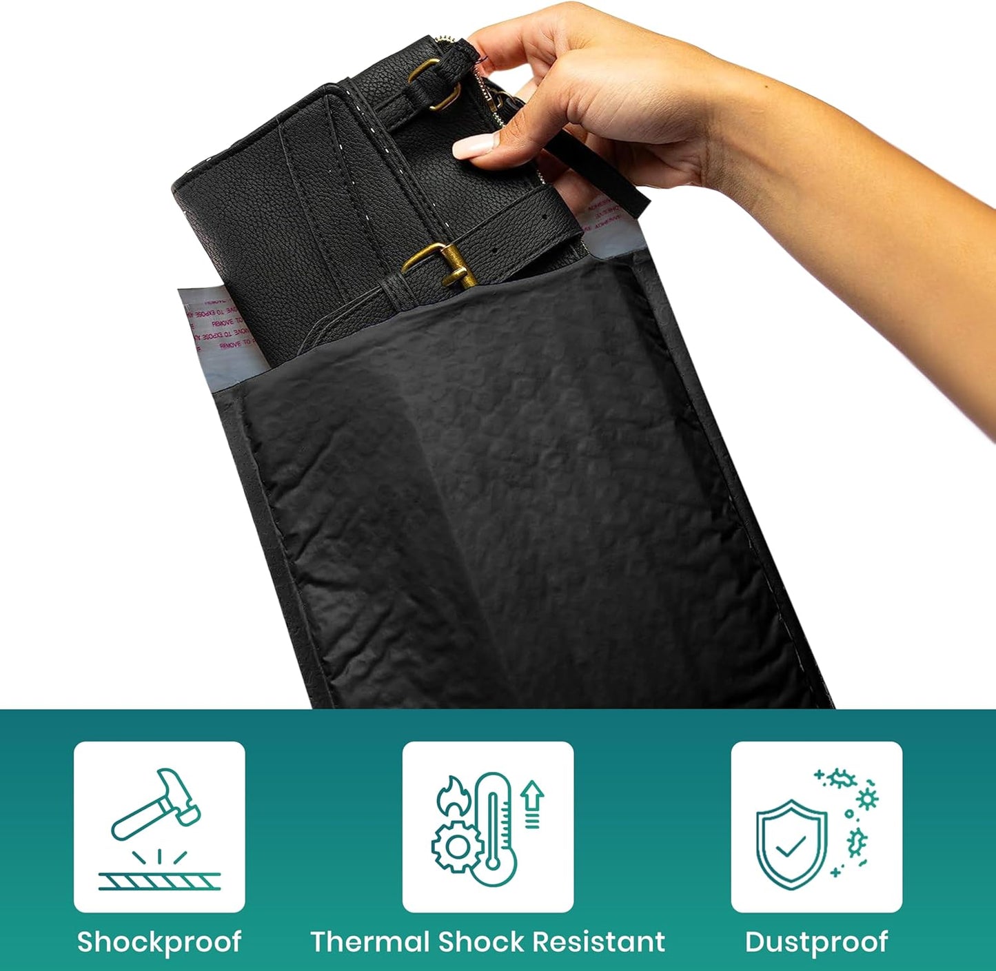 Levex - #0 6" x 10" [5 Pack] Black Poly Bubble Mailers, Padded Envelope Mailers, Packing Envelope & Mailing Bags for Shipping